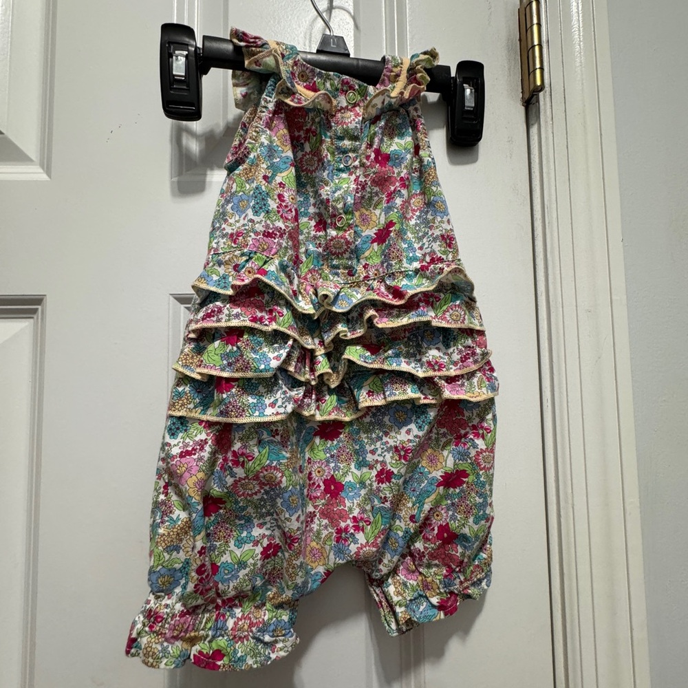 Monsoon London size 0-3 months floral romper 100% cotton